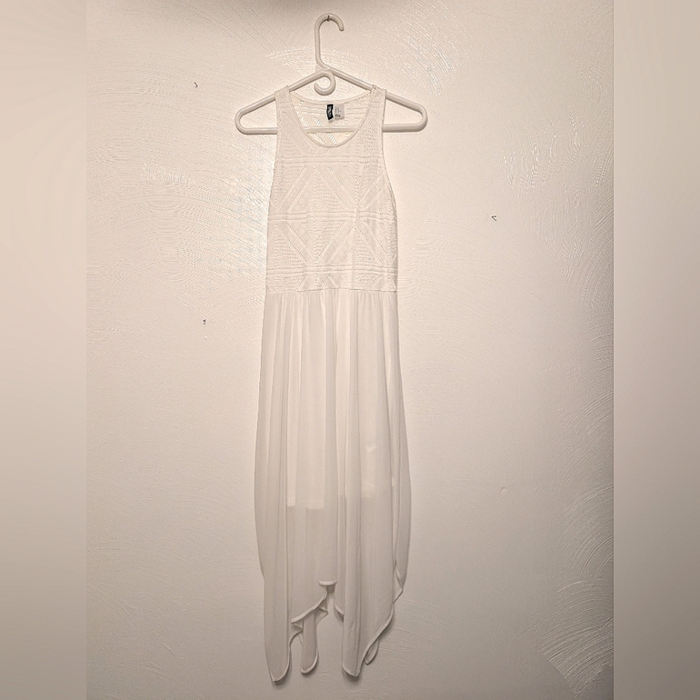 2010s White Tribal Print Dress